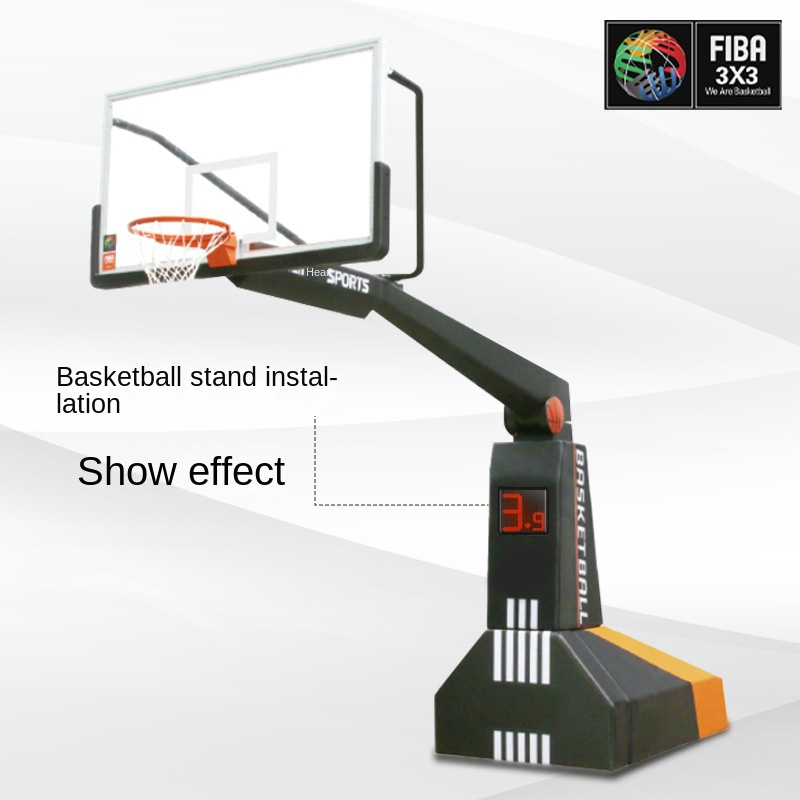 YS 3x3 12s Attack Timer basketball stand installation effect for 3x3 attack timer